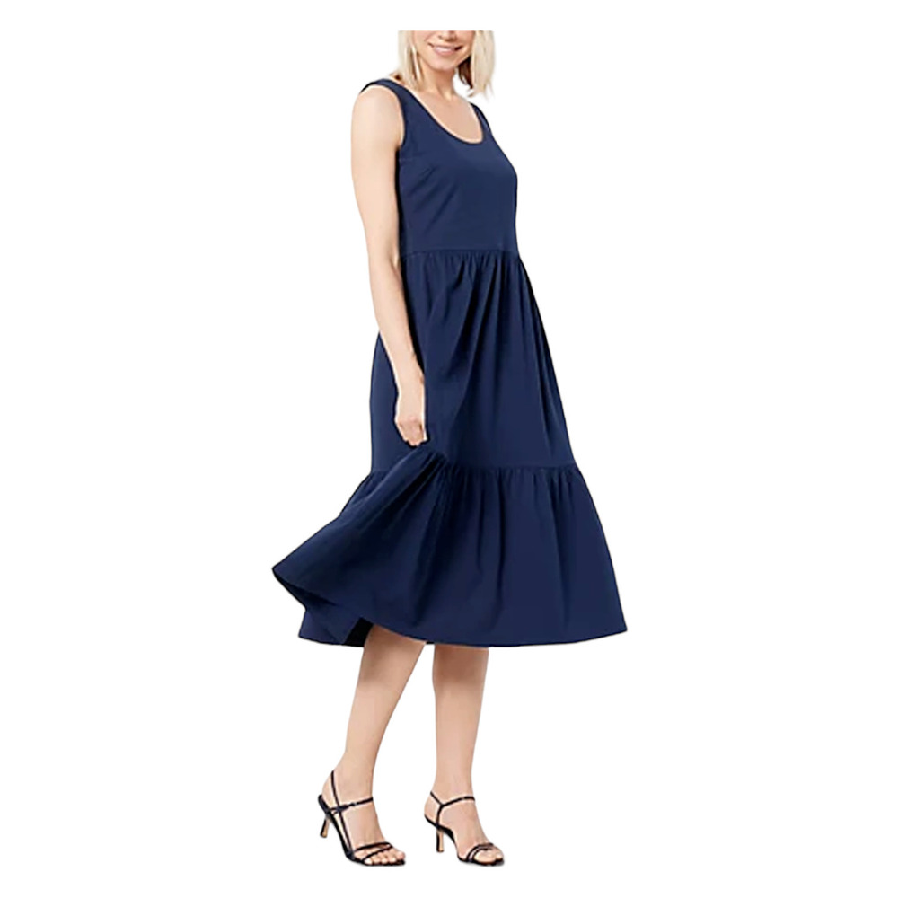 Encore by Idina Menzel Tiered Midi Dress Midnight - Petite